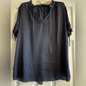 Navy with Pink Polka Dot Women's Top